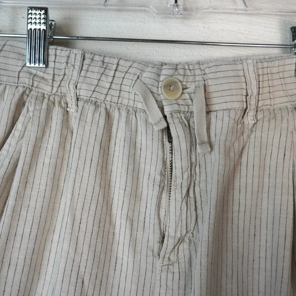 Zara Kids Boys‎ Linen Blend Striped Shorts Size 11/12 Tan Beachy Vacation Travel